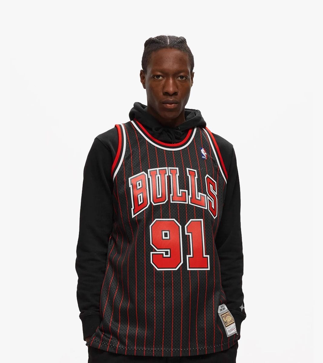 Mitchell And Ness Jerseys Dennis Rodman Chicago Bulls Mitchell & Ness NBA 95 Alt Road HWC Swingman Jersey - Black