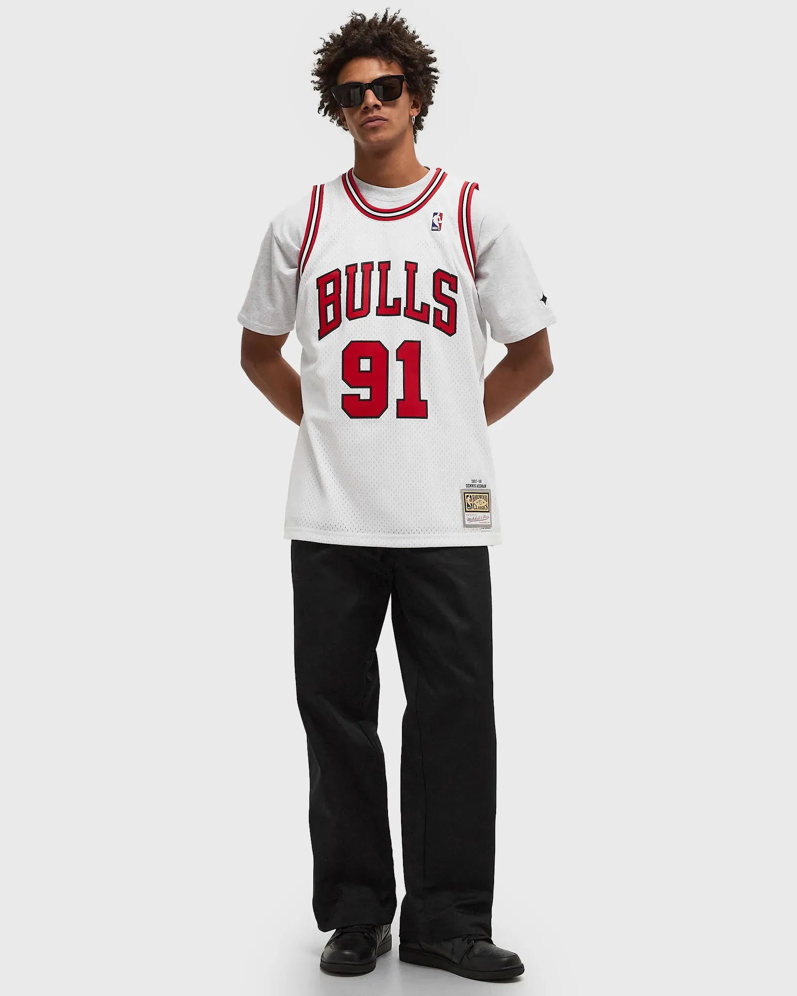 Mitchell And Ness Jerseys Dennis Rodman Chicago Bulls Mitchell & Ness NBA 97-98 Home Swingman Jersey - White