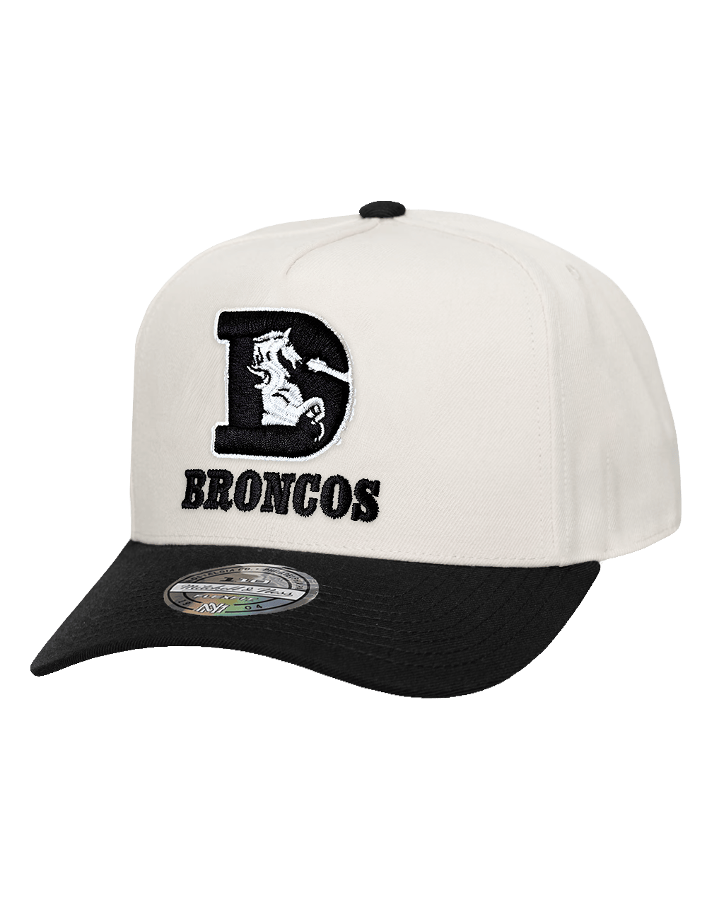 Mitchell And Ness Caps OSFM Denver Broncos Mitchell & Ness NFL Monochrome Flex 110 Snapback Hat - Cream