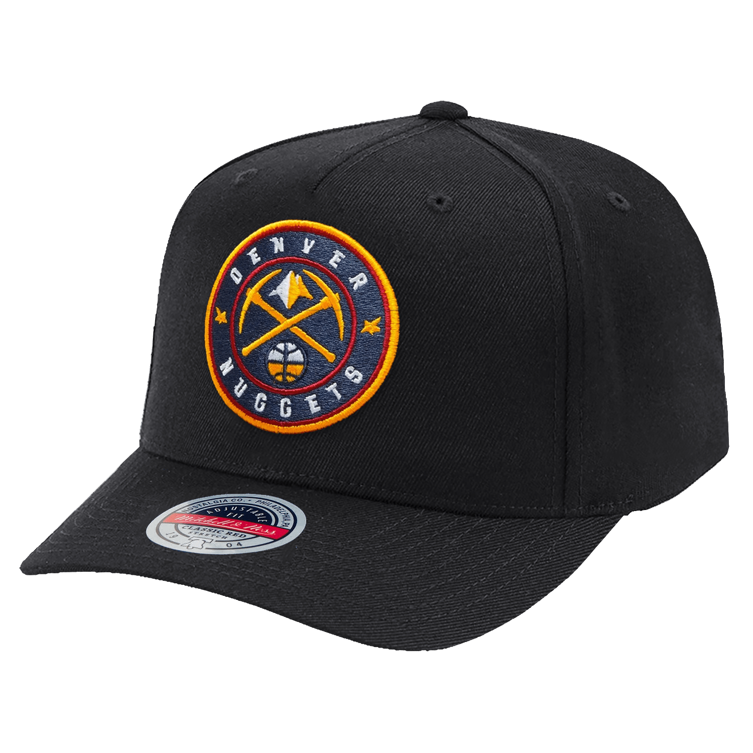 Mitchell And Ness Caps Denver Nuggets Mitchell & Ness NBA Team Classic Red Snapback Hat - Black