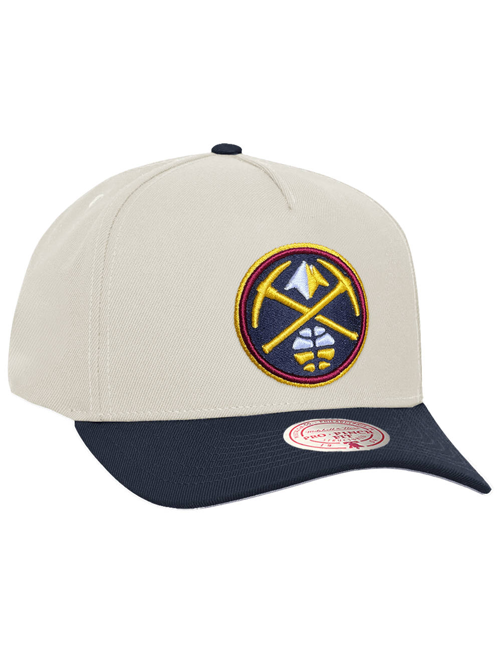 Mitchell And Ness Caps OSFM Denver Nuggets Mitchell & Ness NBA Team Pro Pinch Snapback Hat - Chrome