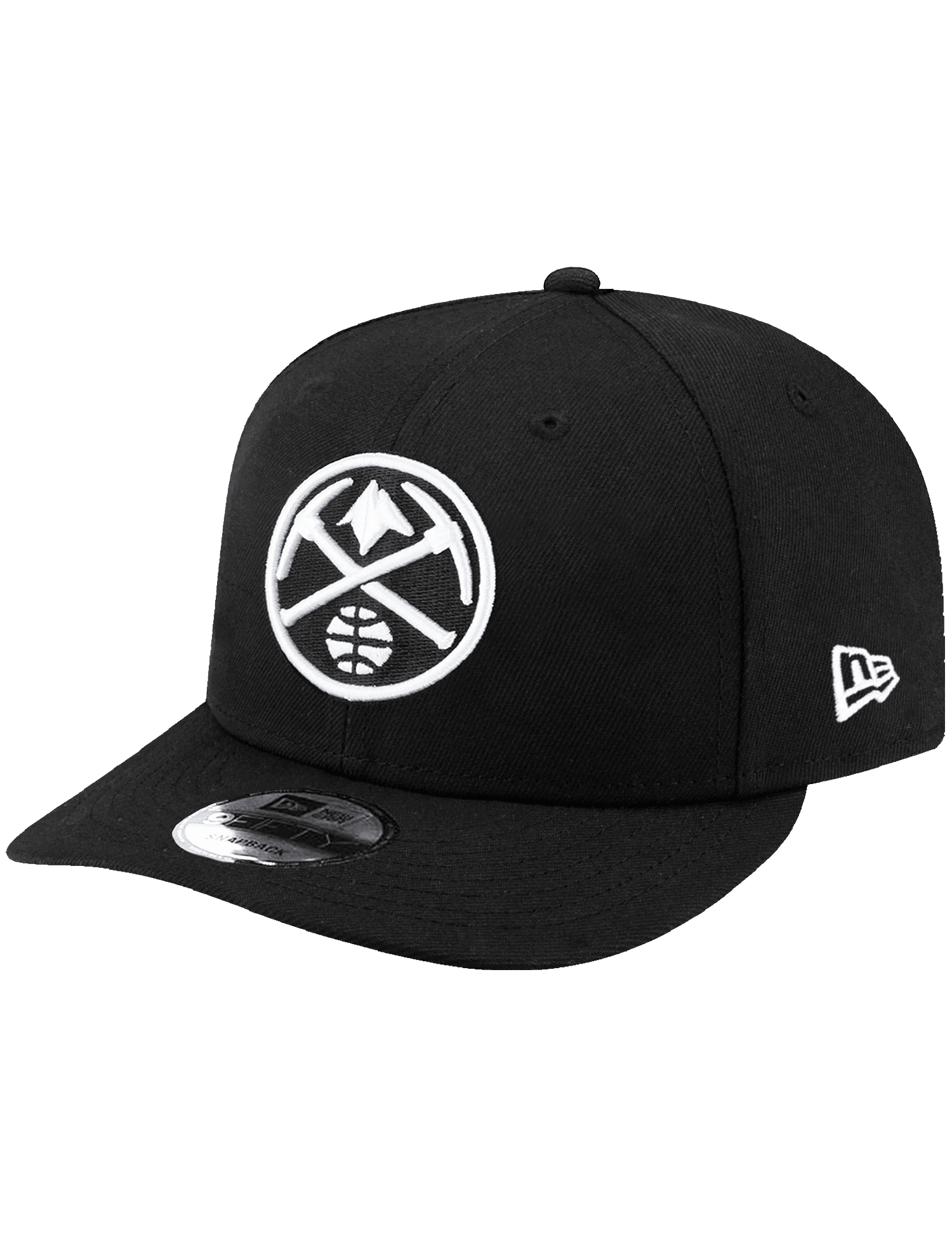 New Era Caps Denver Nuggets New Era NBA Black White 9FIFTY Pre-Curved Snapback Hat - Black