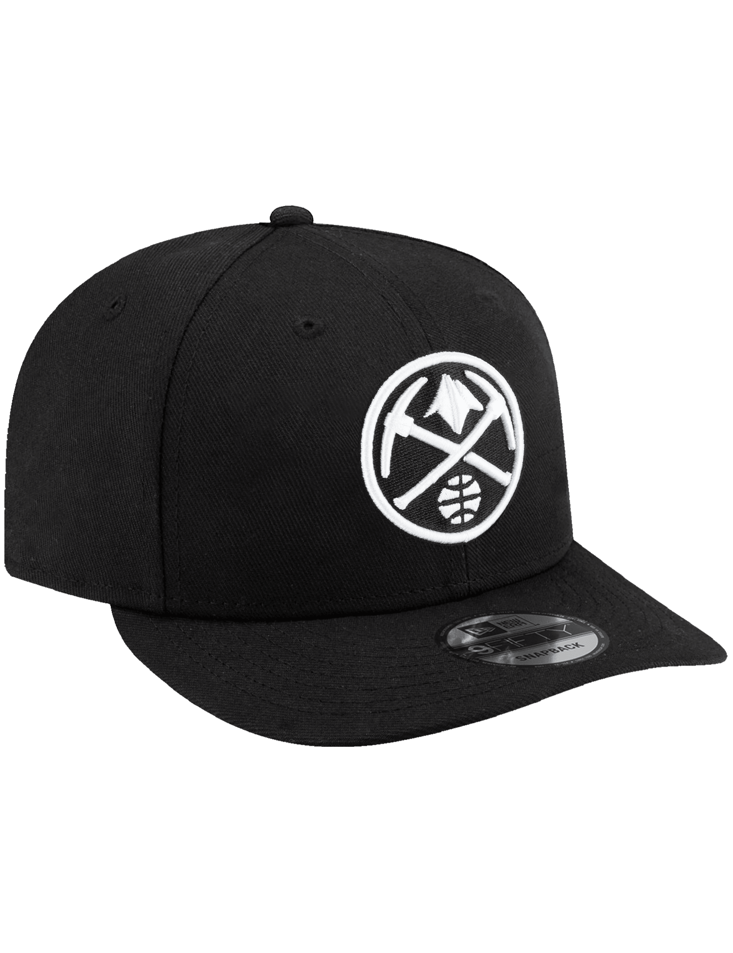 New Era Caps Denver Nuggets New Era NBA Black White 9FIFTY Pre-Curved Snapback Hat - Black
