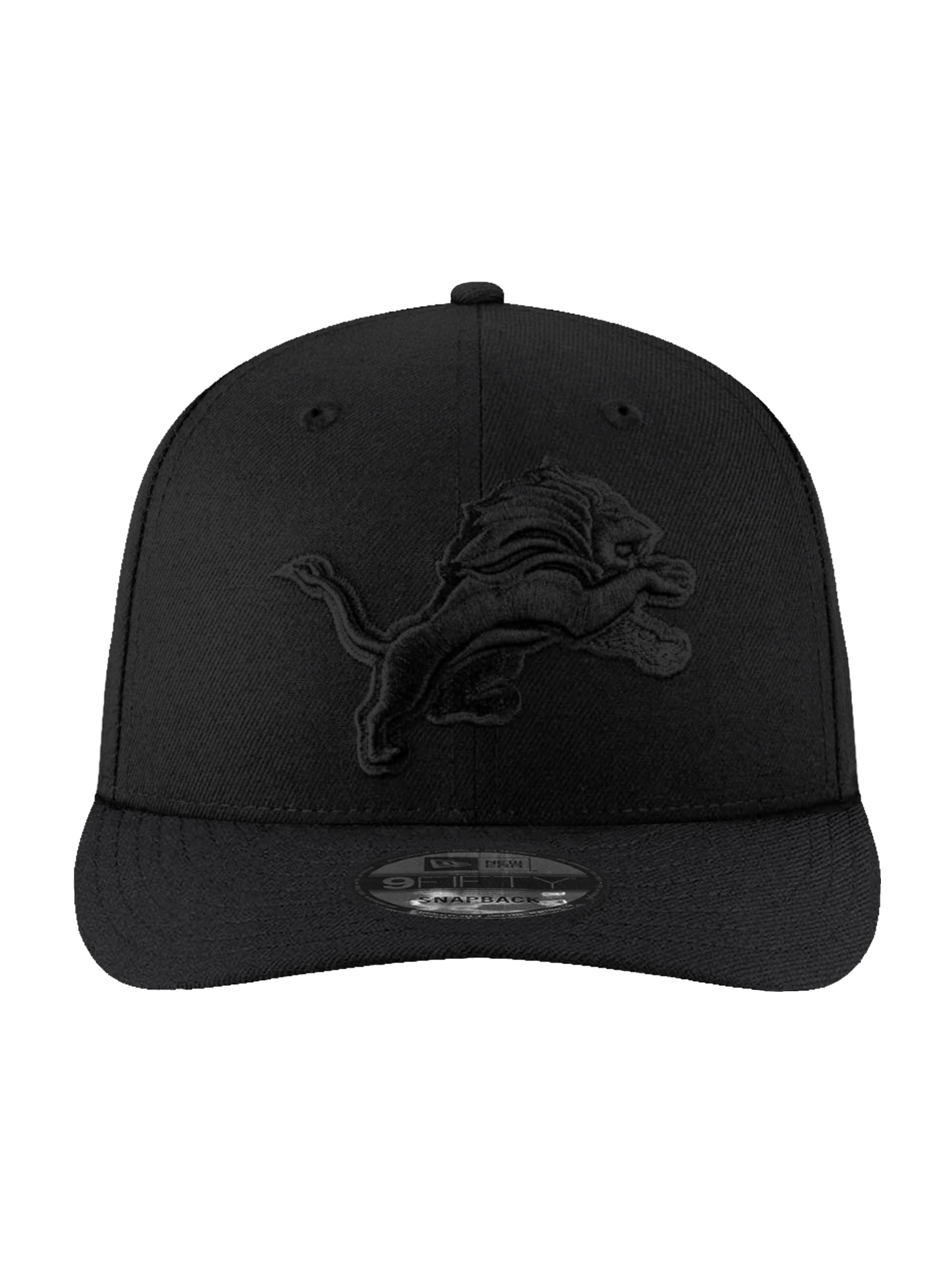 New Era Caps Detroit Lions New Era NFL Black On Black 9FIFTY Pre-Curved Snapback Hat