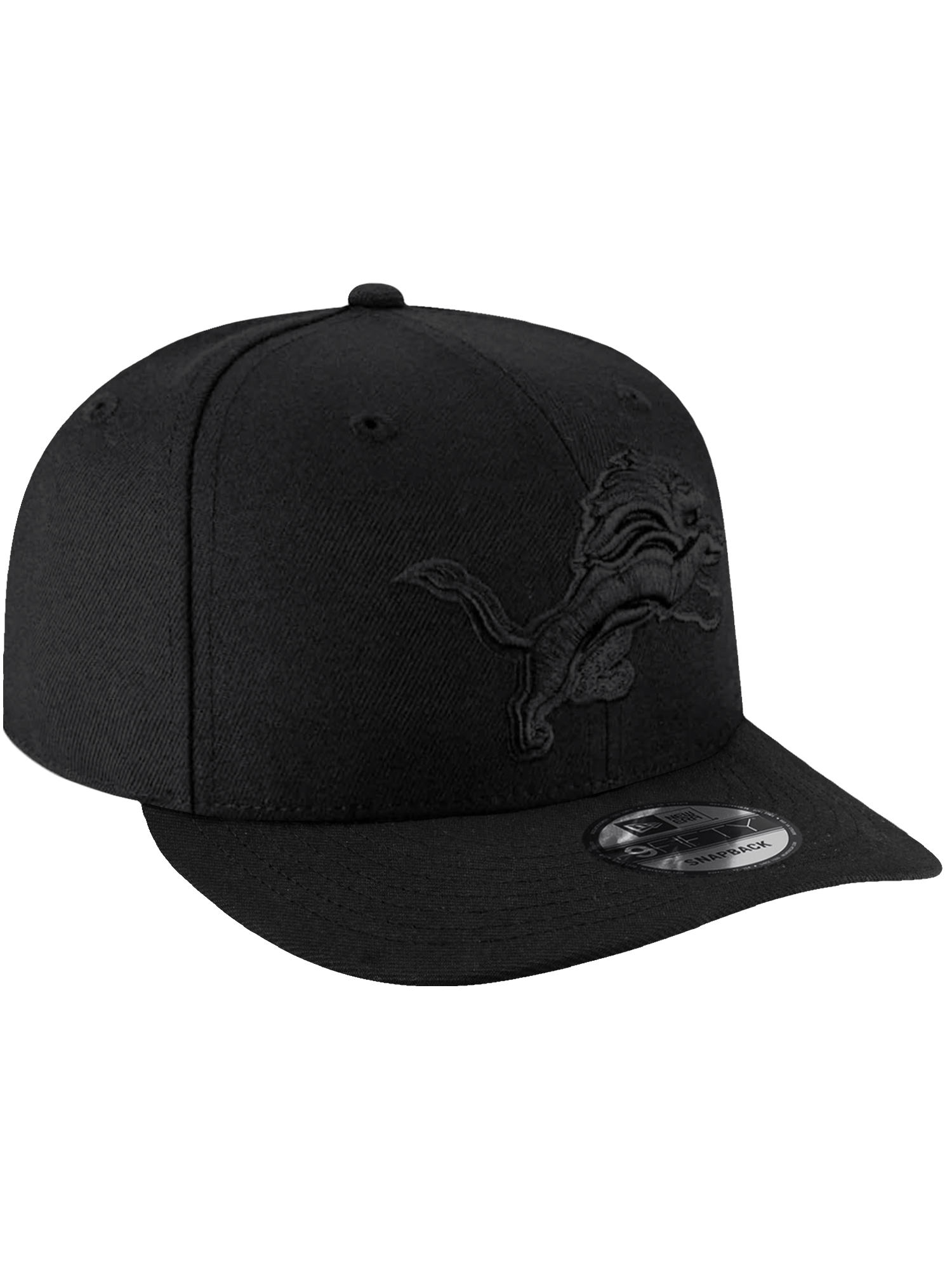 New Era Caps Detroit Lions New Era NFL Black On Black 9FIFTY Pre-Curved Snapback Hat