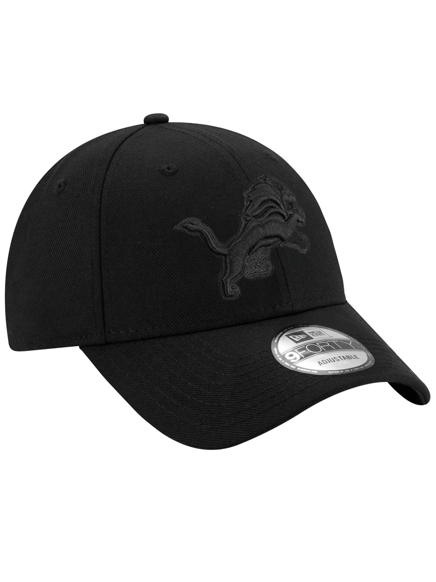 New Era Caps Detroit Lions New Era NFL Black On Black 9FORTY Snapback Hat