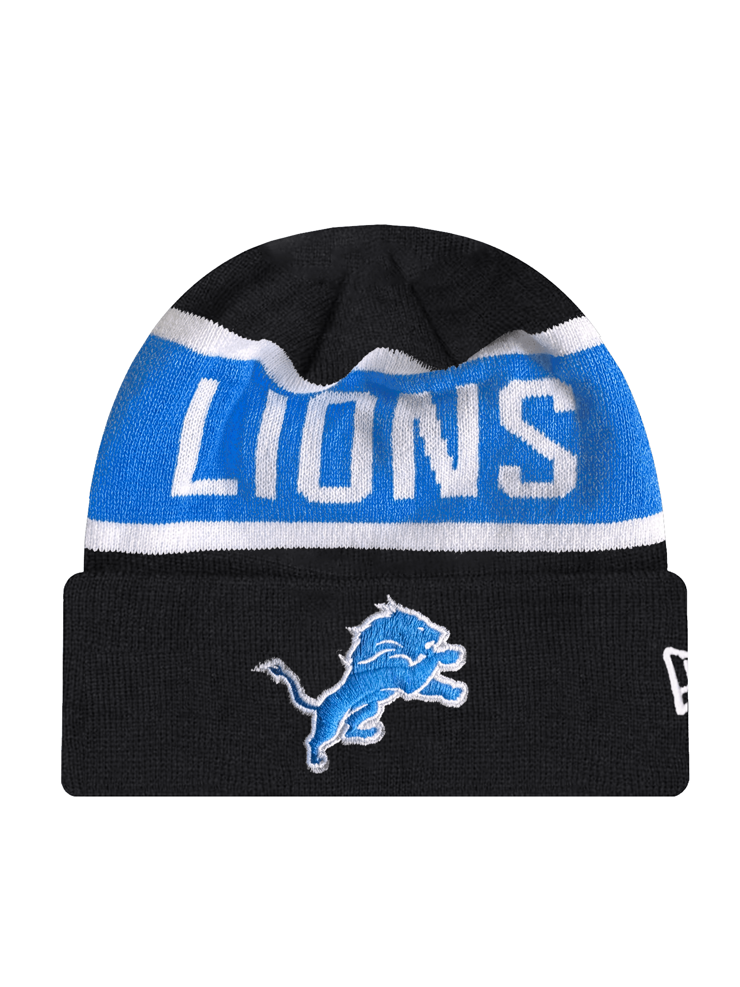 New Era Beanies Detroit Lions New Era NFL Team Spell Pomless Knit Beanie - Black