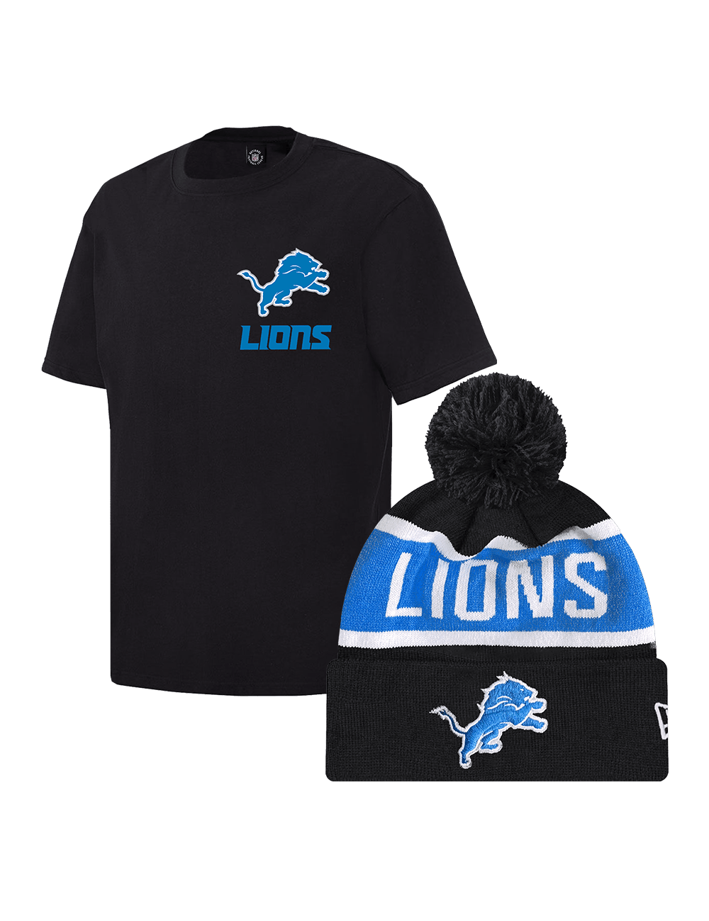 US Sports HQ Bundles Detroit Lions NFL Tee & Beanie Bundle