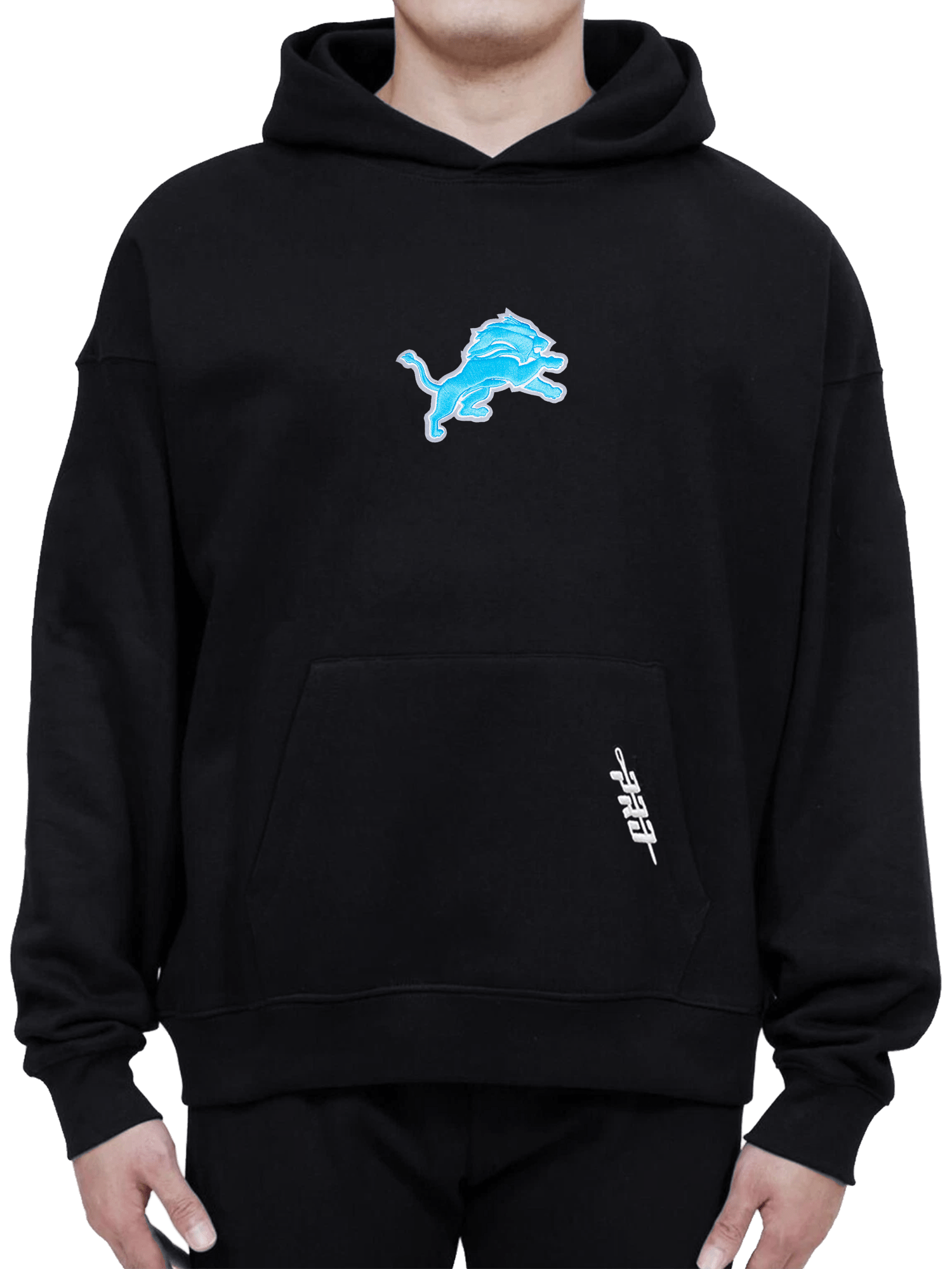 Pro Standard Jumpers Detroit Lions Pro Standard NFL Icon Drop Shoulder Hoodie Jumper - Black