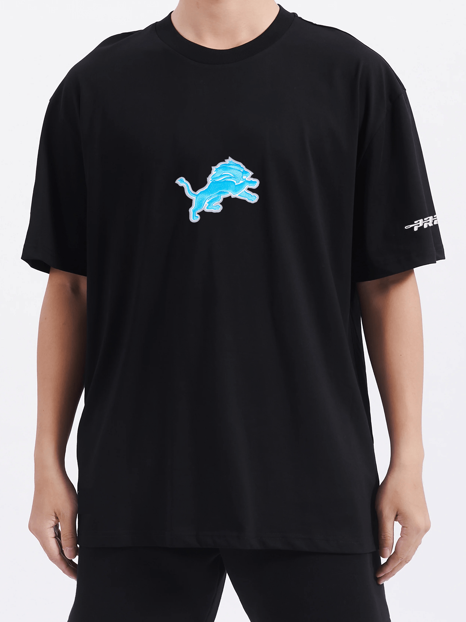 Pro Standard T-Shirts Detroit Lions Pro Standard NFL Icon Drop Shoulder T-Shirt - Black