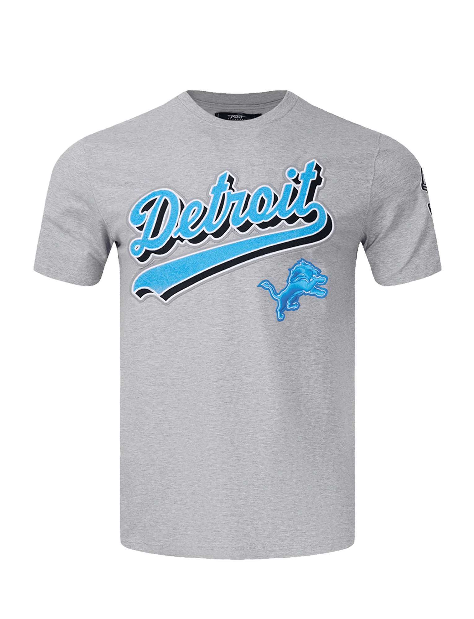 Pro Standard T-Shirts Detroit Lions Pro Standard NFL Script Tail Flex T-Shirt - Grey Marle