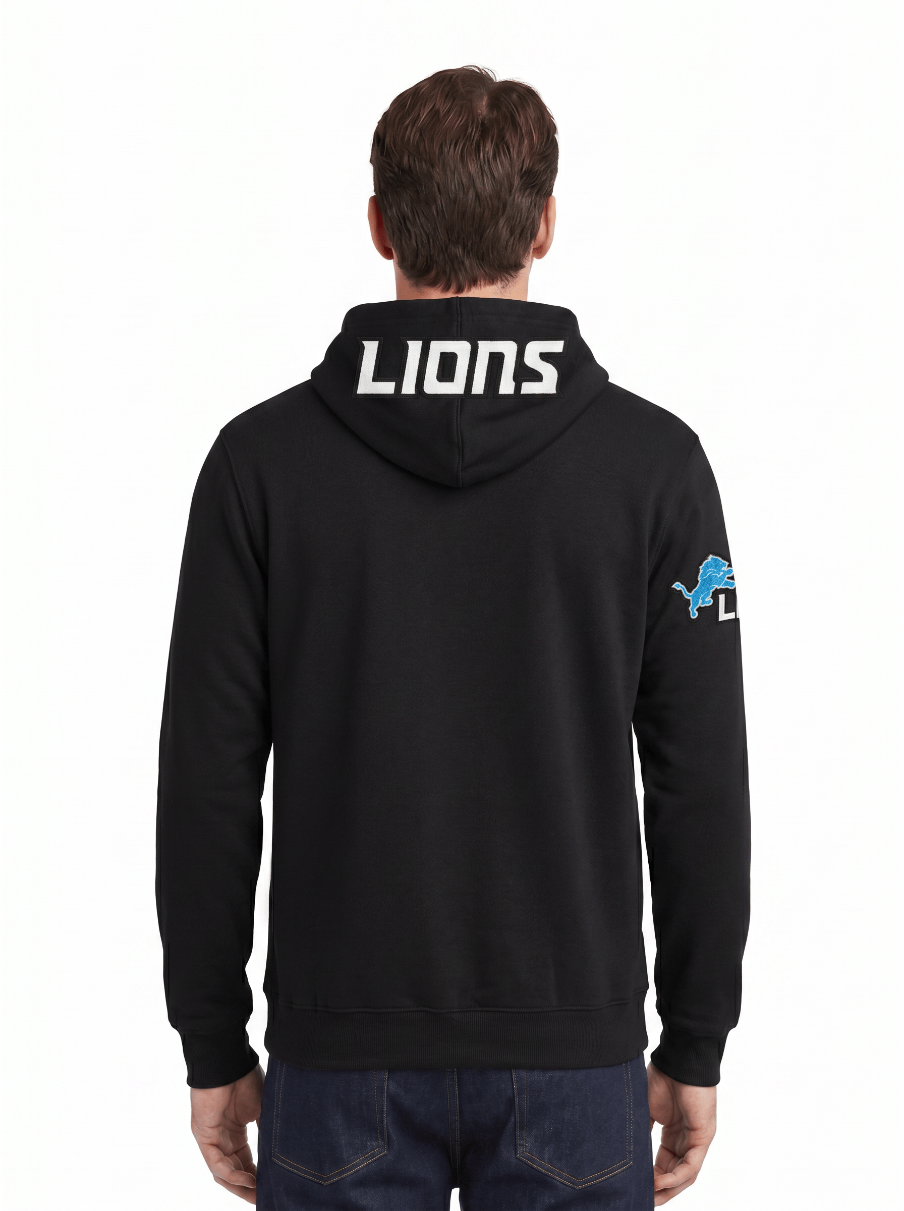 Pro Standard Jumpers Detroit Lions Pro Standard NFL Team Chenille Flex Hoodie Jumper - Black