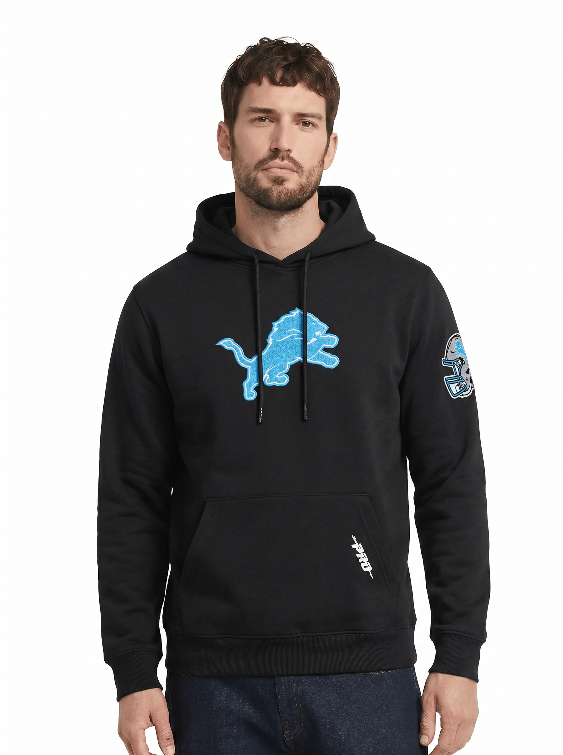 Pro Standard Jumpers Detroit Lions Pro Standard NFL Team Chenille Flex Hoodie Jumper - Black