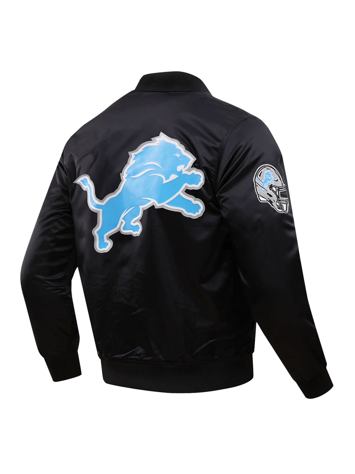 Pro Standard Jackets Detroit Lions Pro Standard NFL Team Classic Satin Button Jacket - Black