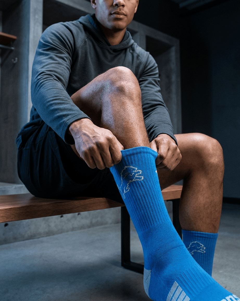 Strideline Socks Large (9-12 US) Detroit Lions Strideline NFL Team Premier Flex-Stretch Crew Socks