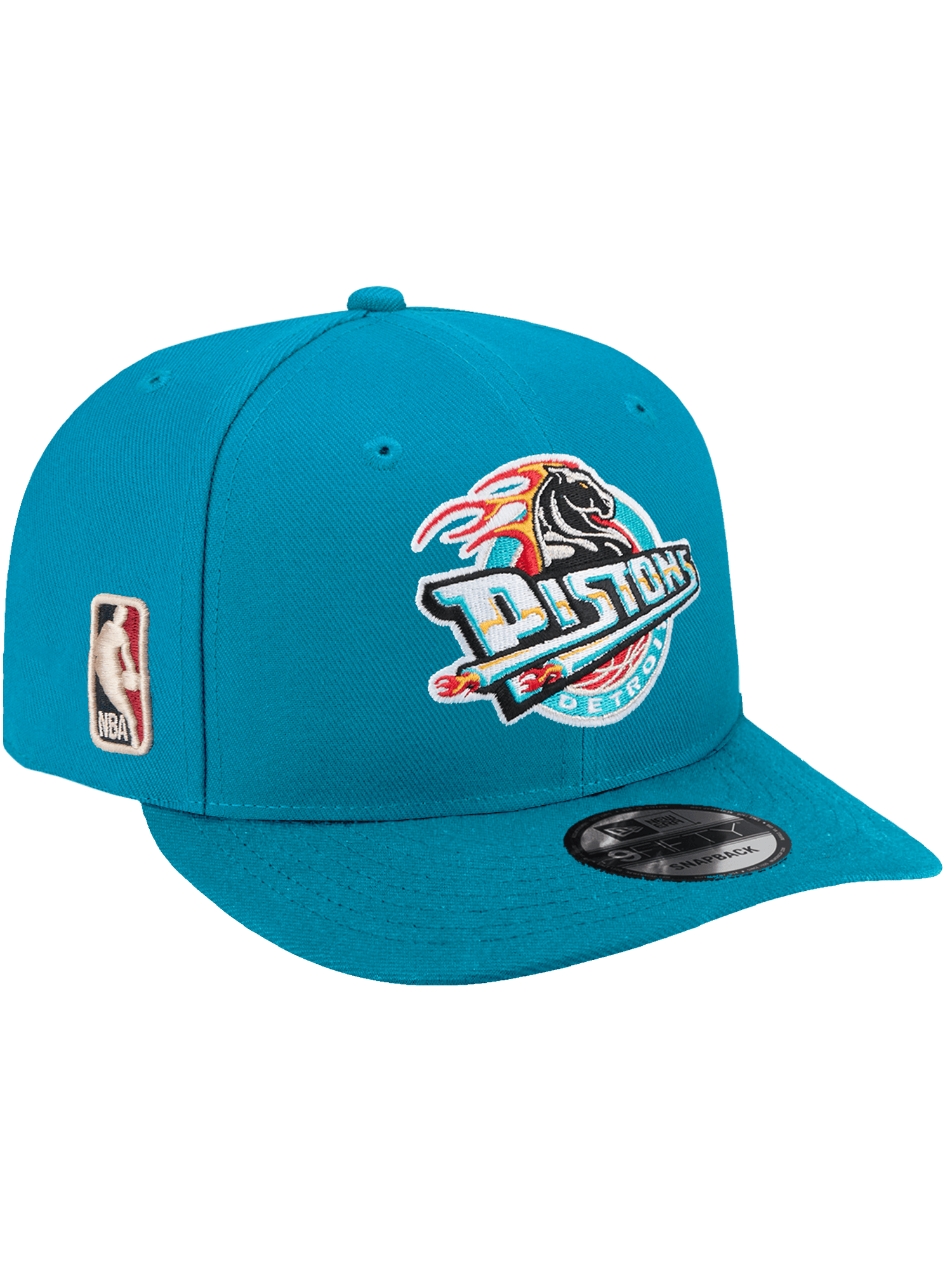 New Era Caps Detroit Pistons New Era NBA HWC 9FIFTY Pre-Curved Snapback Hat - Turqoise