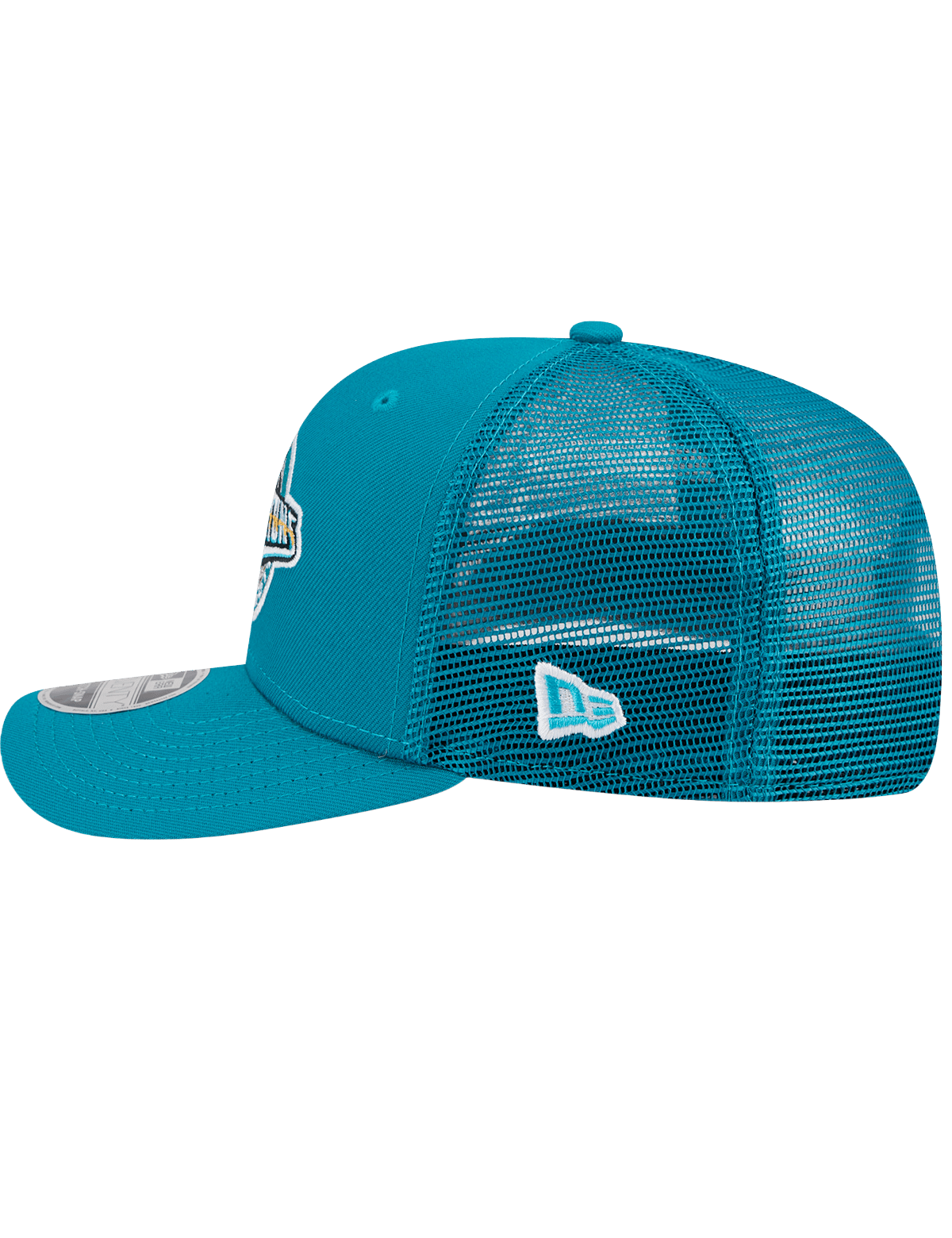 New Era Caps Detroit Pistons New Era NBA HWC 9SEVENTY Trucker Stretch Snapback Hat - Turqoise