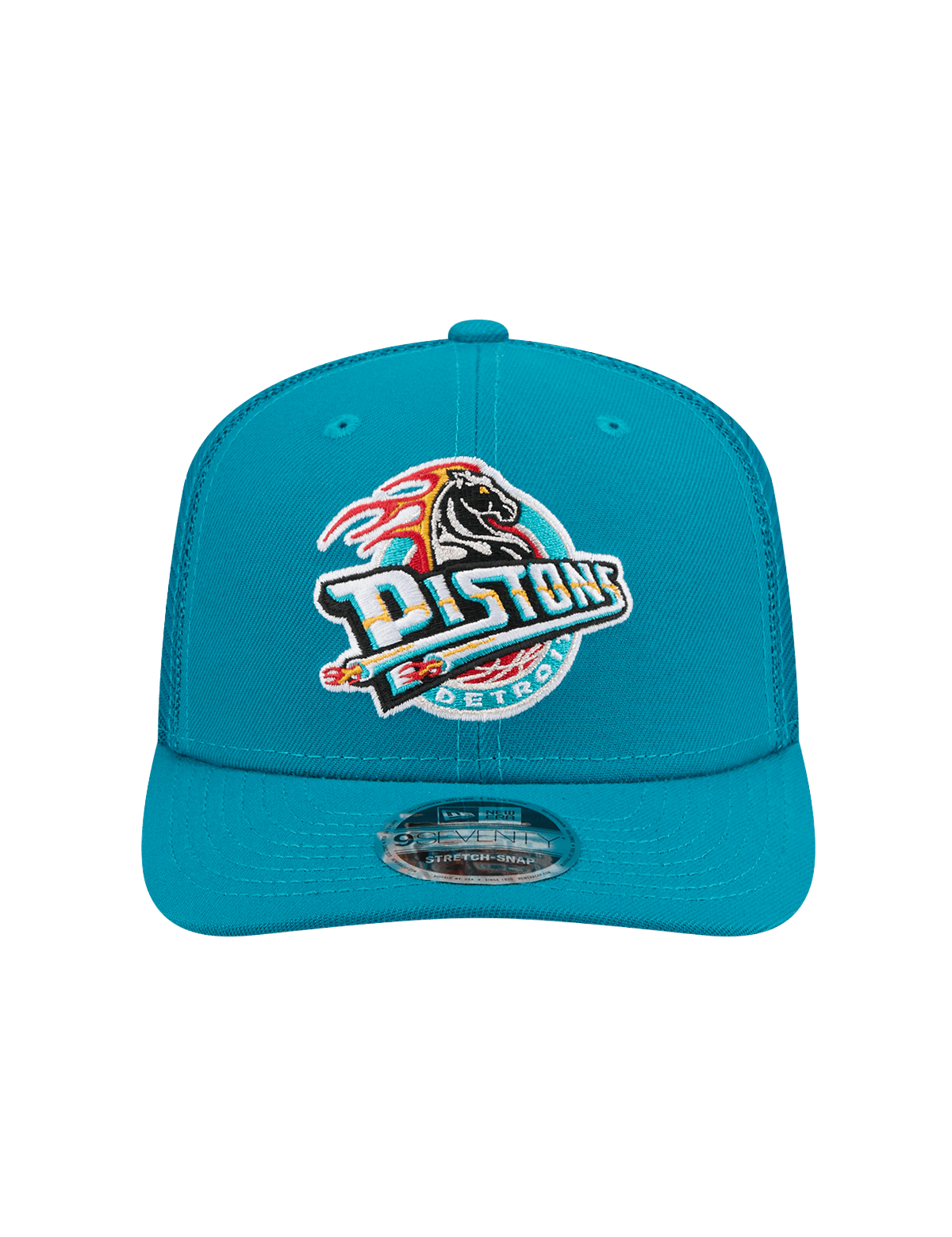New Era Caps Detroit Pistons New Era NBA HWC 9SEVENTY Trucker Stretch Snapback Hat - Turqoise