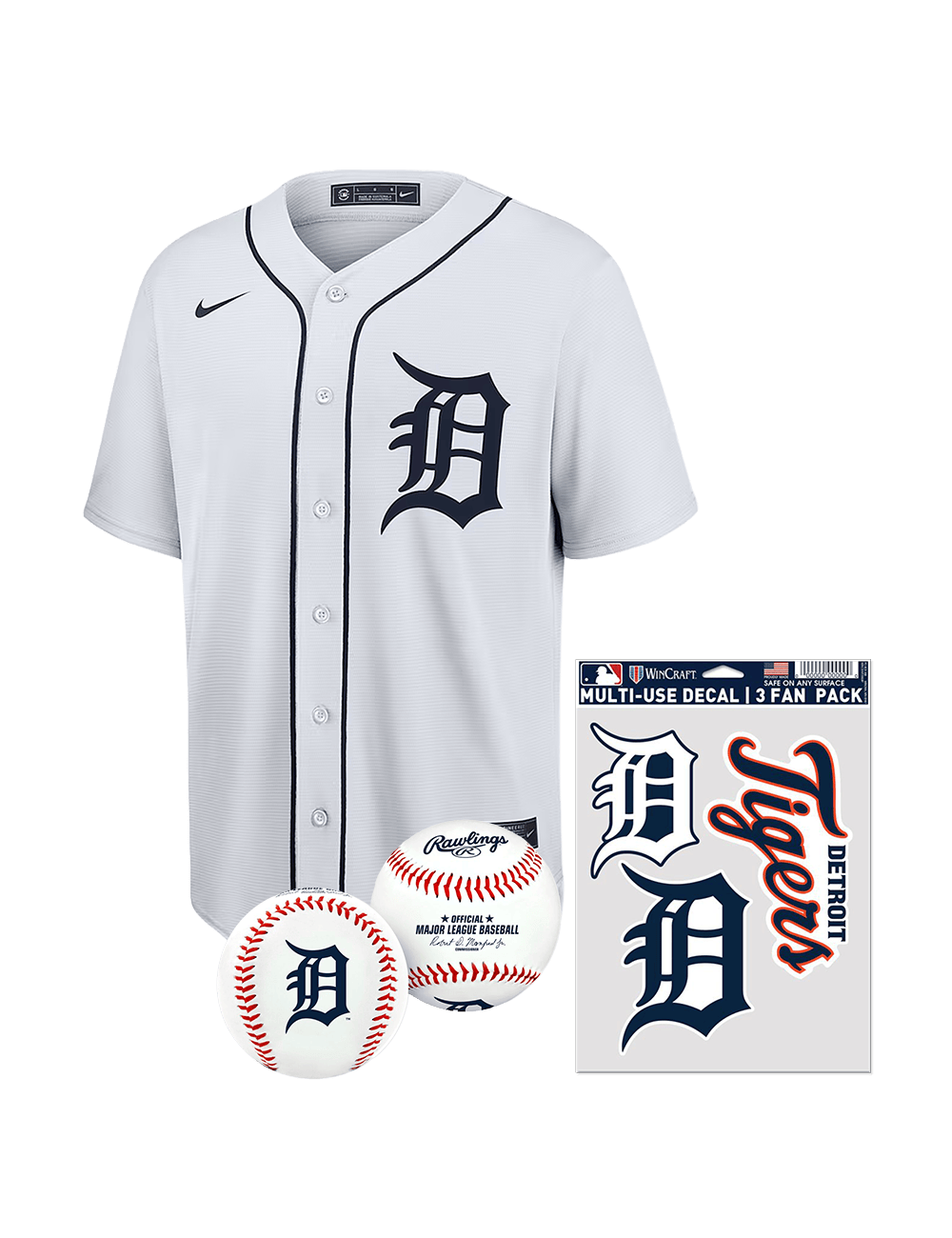 US Sports HQ Bundles Detroit Tigers MLB Jersey, Ball & Decal Bundle