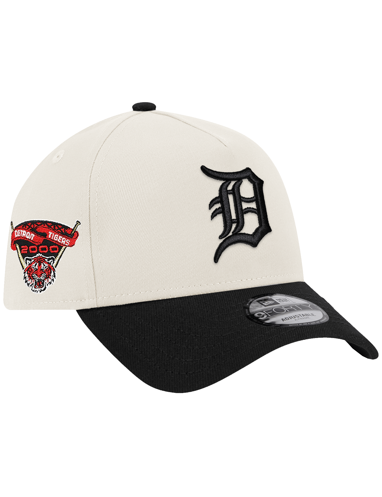 New Era Caps Detroit Tigers New Era MLB 00 Side Patch 9FORTY A-Frame Snapback Hat - Chrome