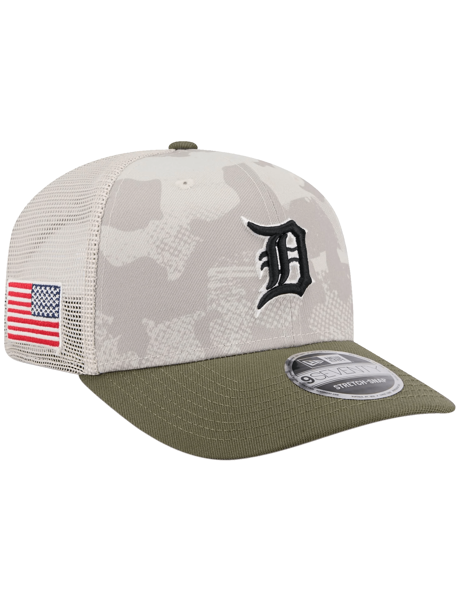 New Era Caps Detroit Tigers New Era MLB Armed Forces 2025 9SEVENTY Stretch-Snapback Hat