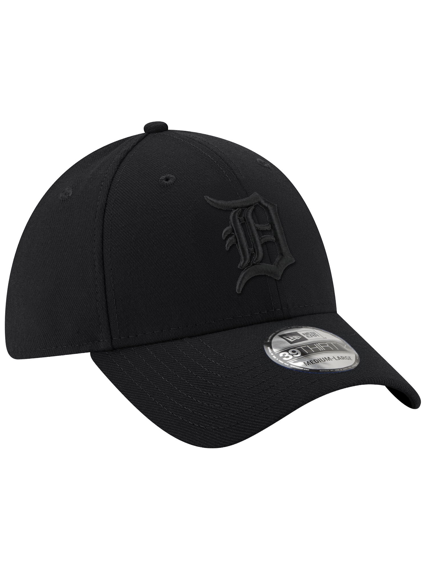 New Era Caps Detroit Tigers New Era MLB Black On Black 39THIRTY Stretch-Fit Hat