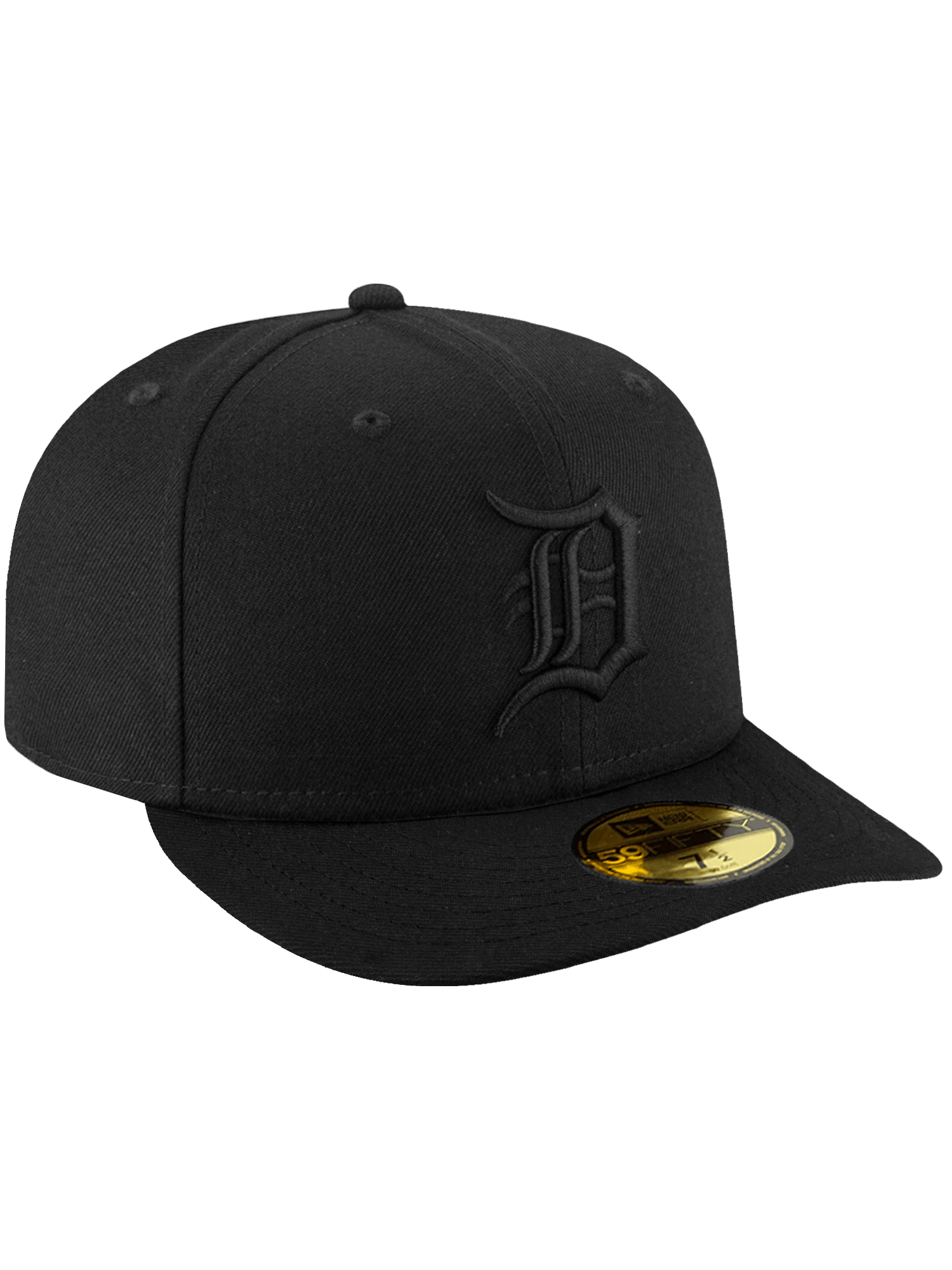 New Era Caps Detroit Tigers New Era MLB Black On Black 59FIFTY Pre-Curved Fitted Hat
