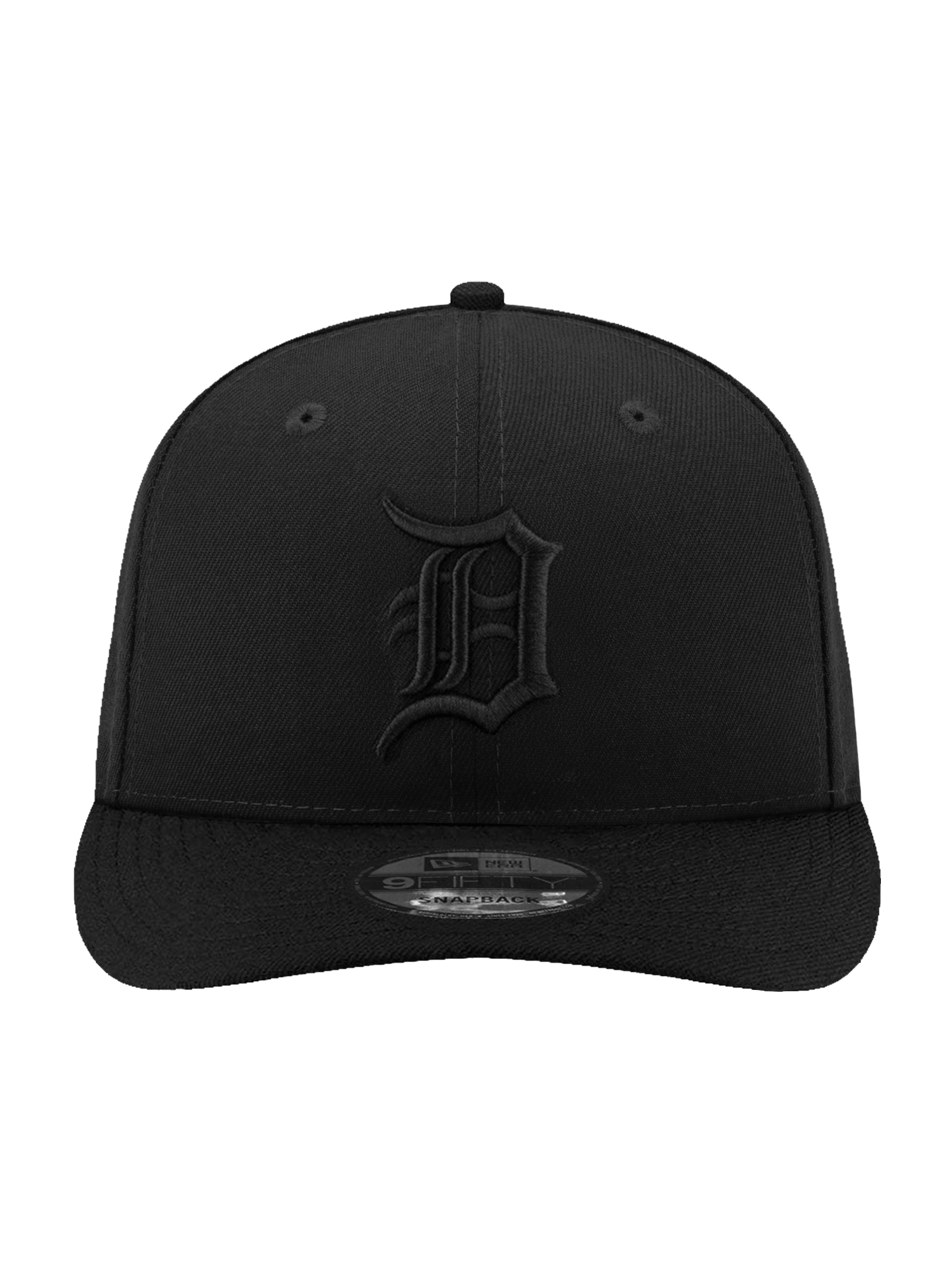 New Era Caps OSFA Detroit Tigers New Era MLB Black On Black 9FIFTY Pre-Curved Snapback Hat