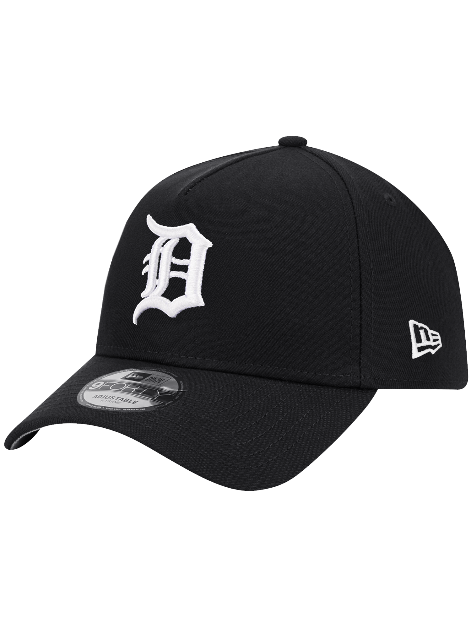 New Era Caps Detroit Tigers New Era MLB Black White 9FORTY A-Frame Snapback Hat - Black