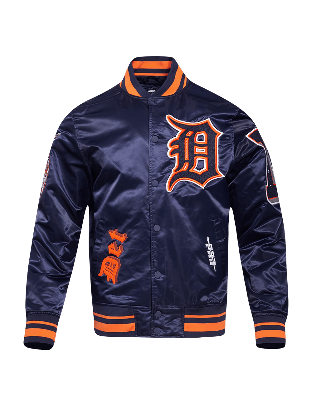 Pro Standard Jackets Detroit Tigers Pro Standard MLB Old English Lightweight Satin Jacket - Navy