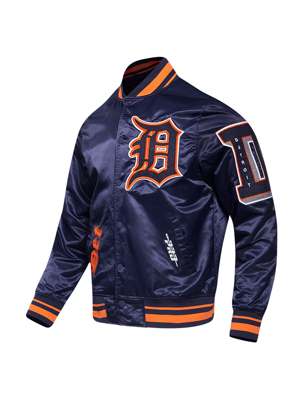 Pro Standard Jackets Detroit Tigers Pro Standard MLB Old English Lightweight Satin Jacket - Navy