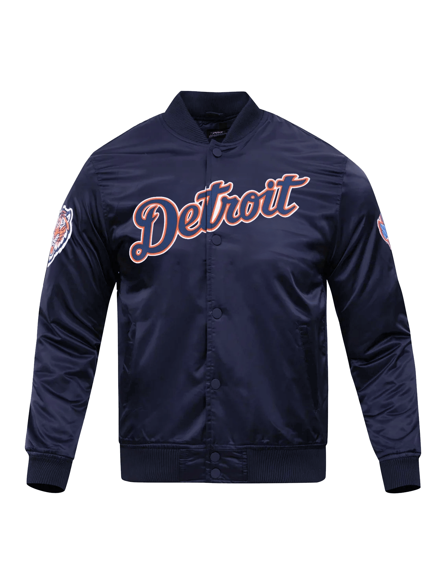 Pro Standard Jackets Detroit Tigers Pro Standard MLB Team Classic Satin Button Jacket - Navy