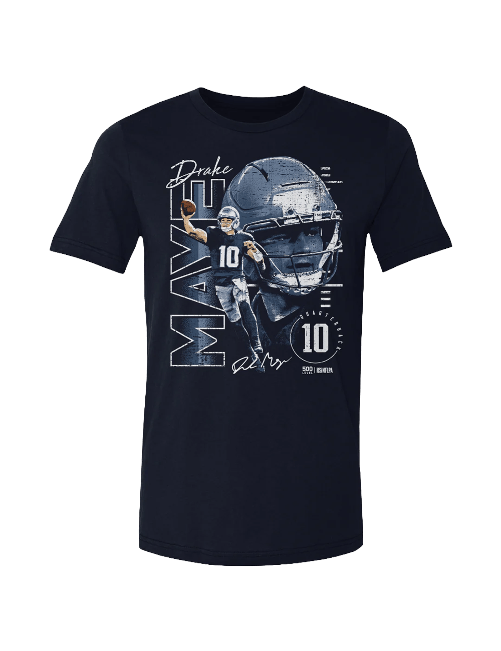 500 Level T-Shirts Drake Maye New England Patriots 500 Level NFL Vertical T-Shirt - Navy