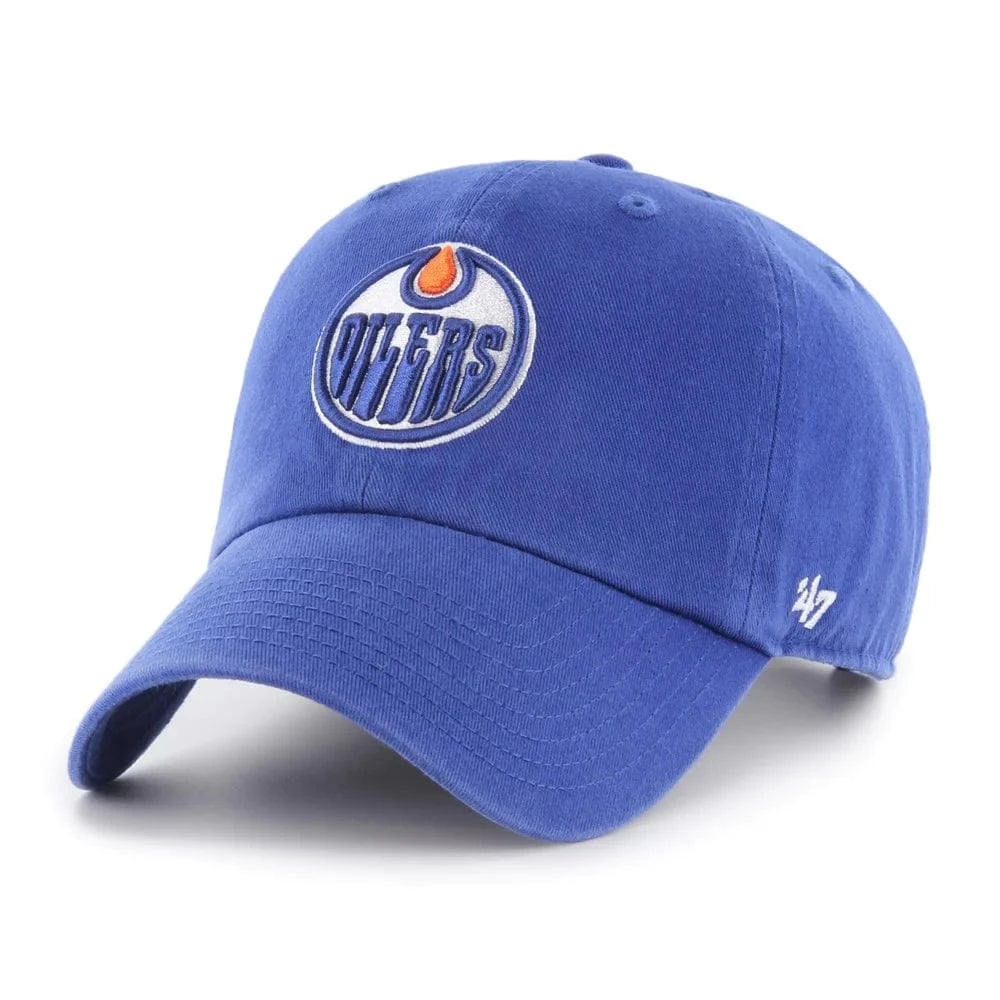 47 Brand Caps Edmonton Oilers '47 NHL Team Clean Up Strapback Hat - Blue