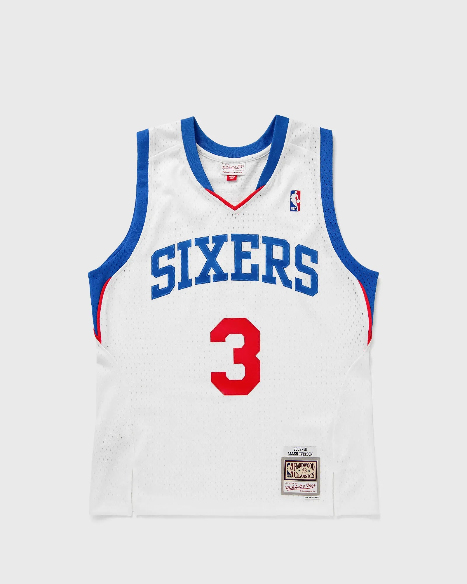 Allen Iverson Philadelphia 76ers Mitchell & Ness NBA 09-10 HWC Swingman Jersey - White