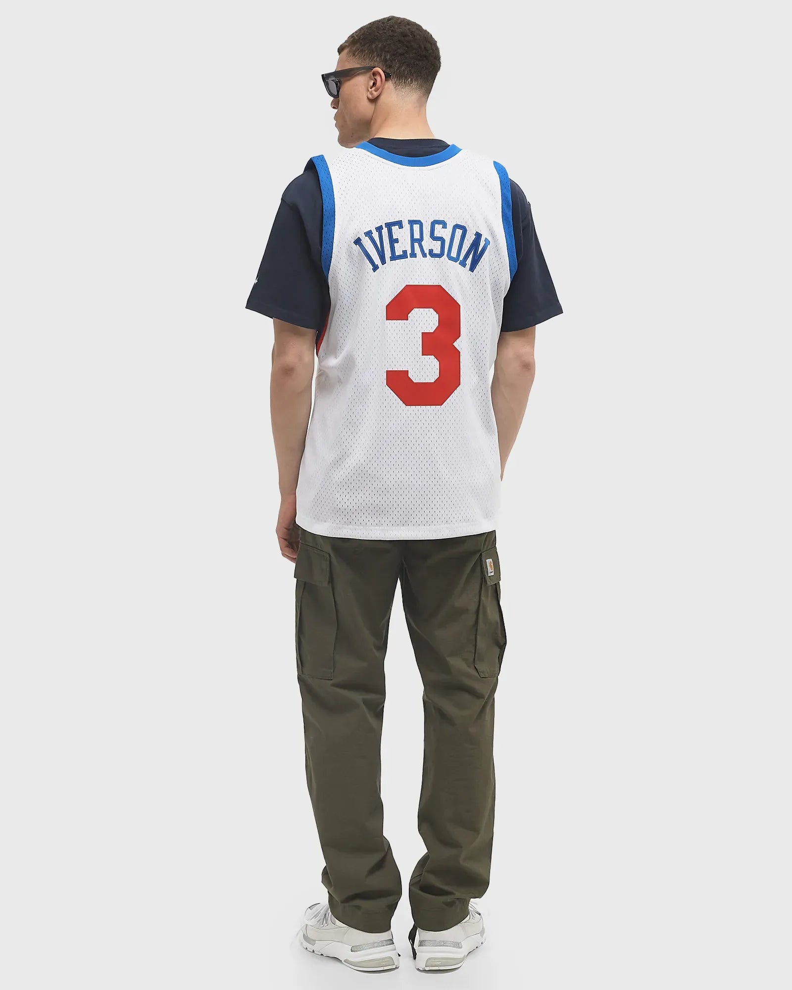 Allen Iverson Philadelphia 76ers Mitchell & Ness NBA 09-10 HWC Swingman Jersey - White