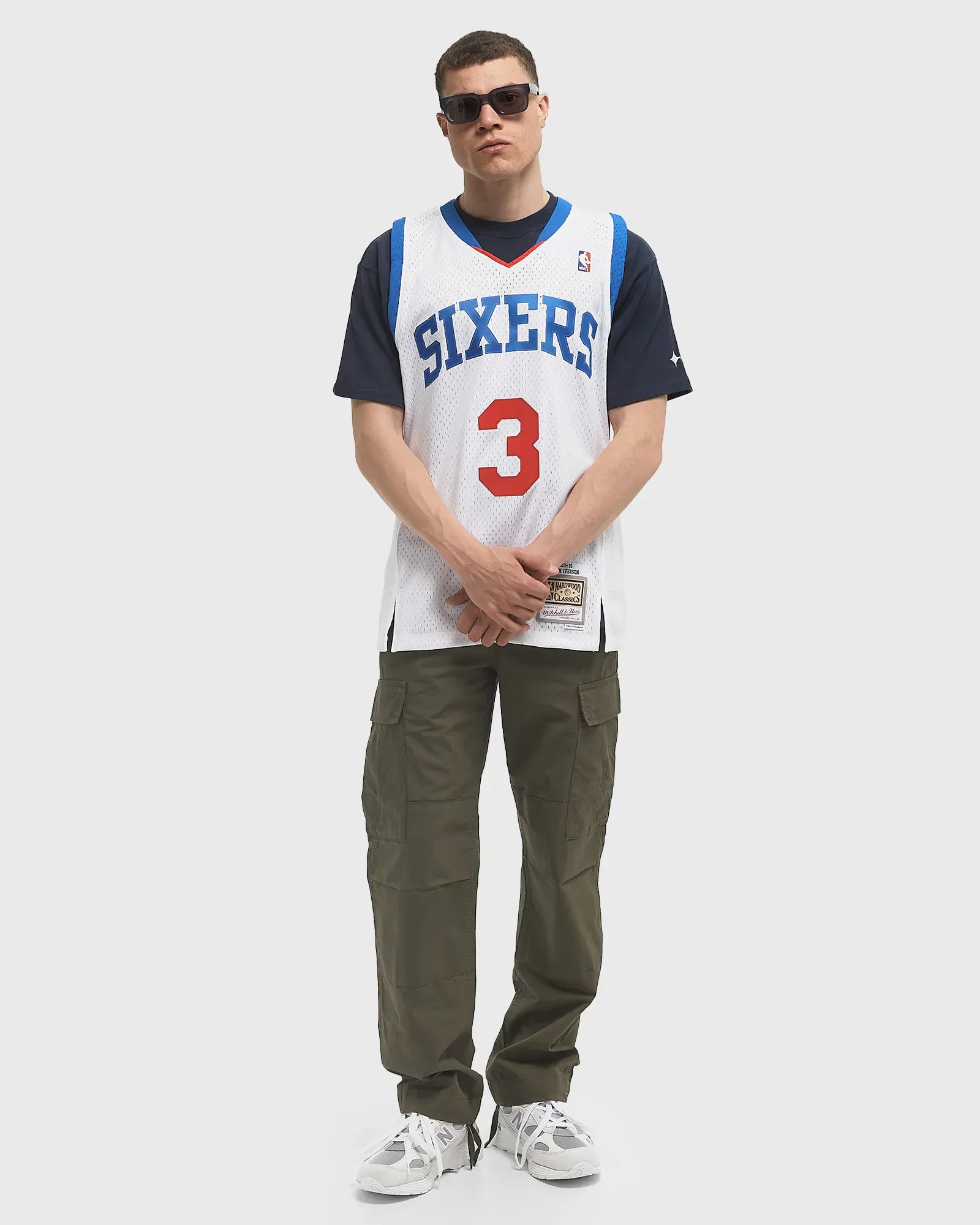 Allen Iverson Philadelphia 76ers Mitchell & Ness NBA 09-10 HWC Swingman Jersey - White