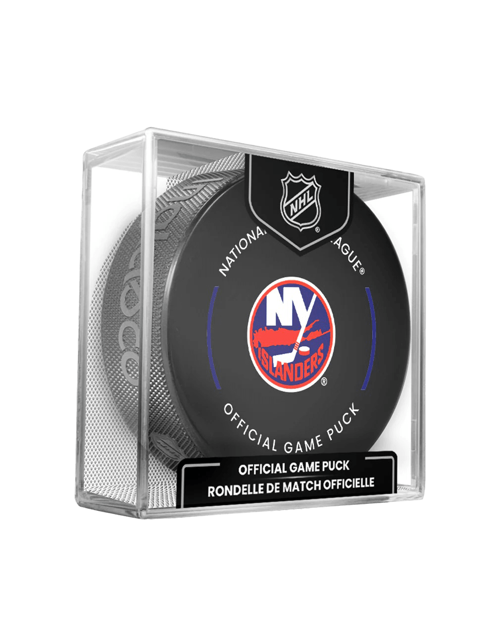 New York Islanders Inglasco NHL 25-26 Official Game Hockey Puck In Cube