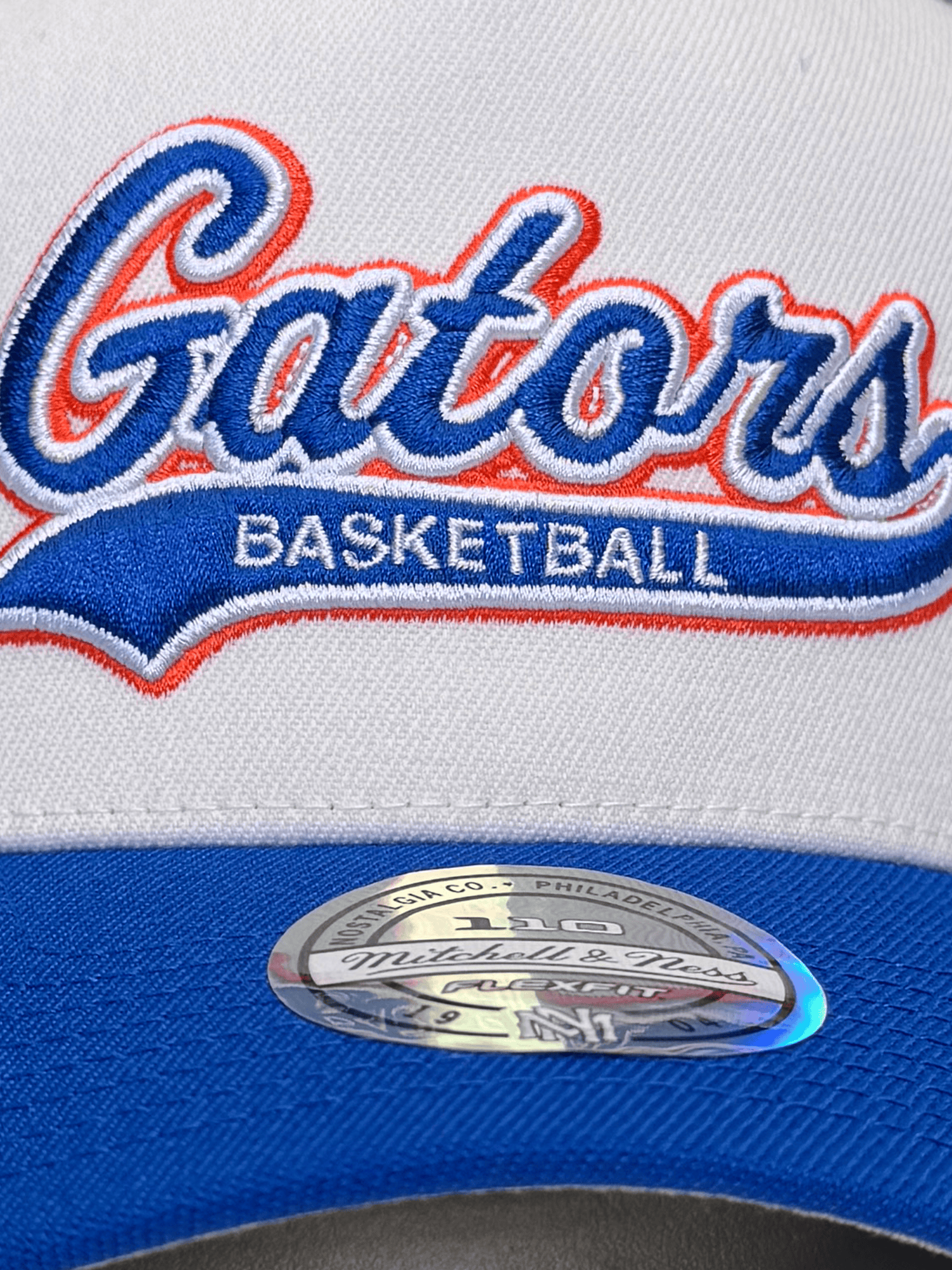 Mitchell And Ness Caps Florida Gators Mitchell & Ness NCAA 2T Tailsweep 110 Flex Snapback Hat - Off White