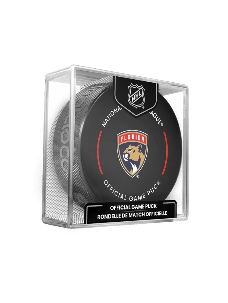 Inglasco Pucks Florida Panthers Inglasco NHL 24-25 Official Game Puck In Cube