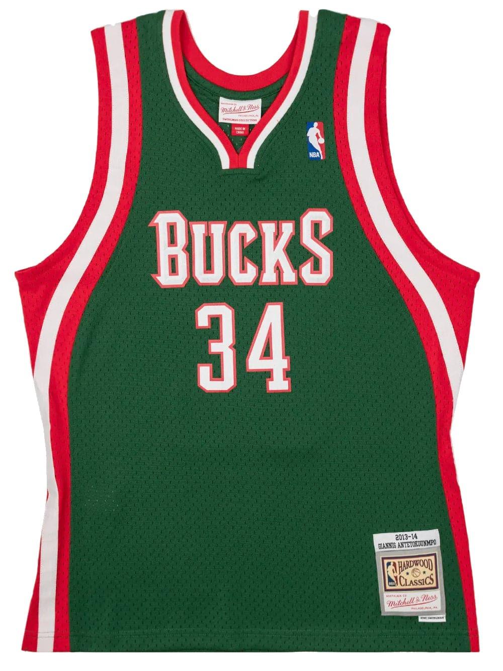 Mitchell And Ness Jerseys Giannis Antetokounmpo Milwaukee Bucks Mitchell & Ness NBA 13-14 Swingman Jersey - Green
