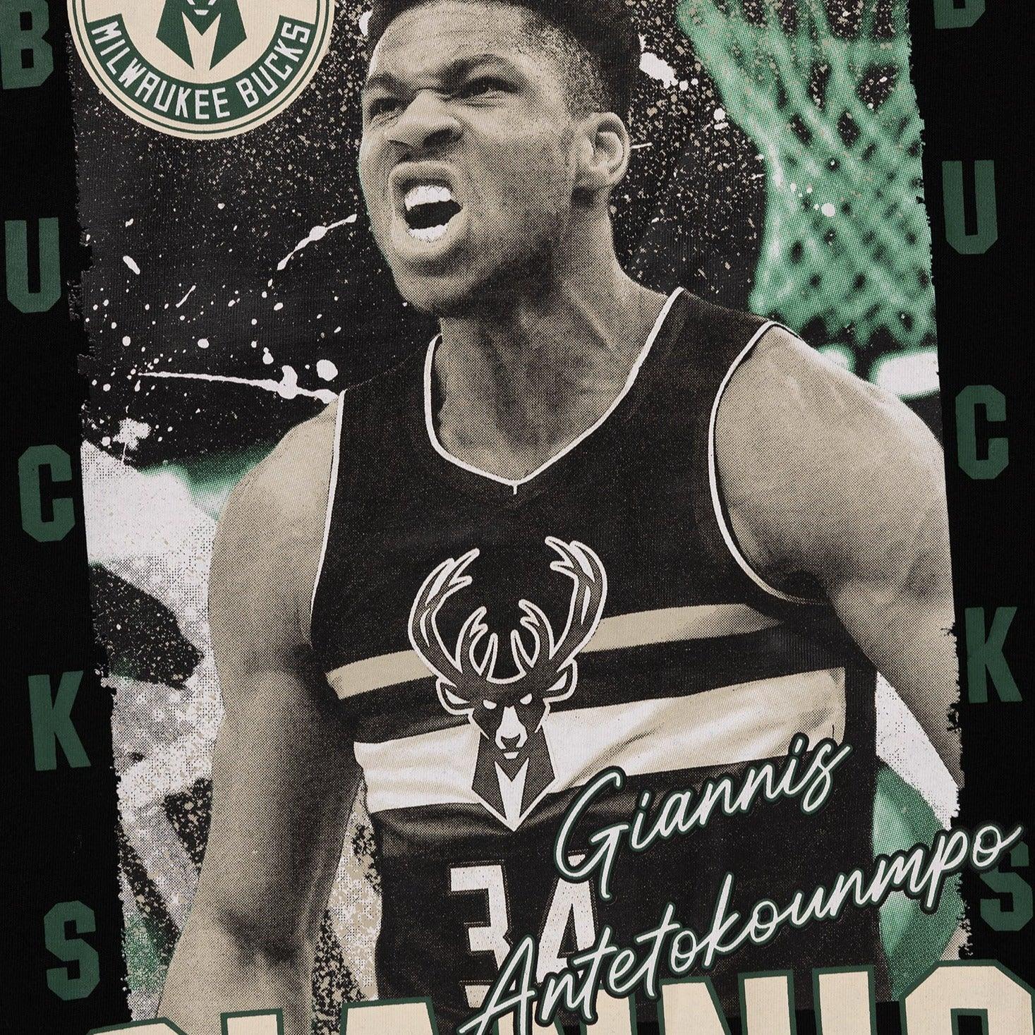 NBA Essentials T-Shirts Giannis Antetokounmpo Milwaukee Bucks NBA Essentials Vintage T-Shirt - Black