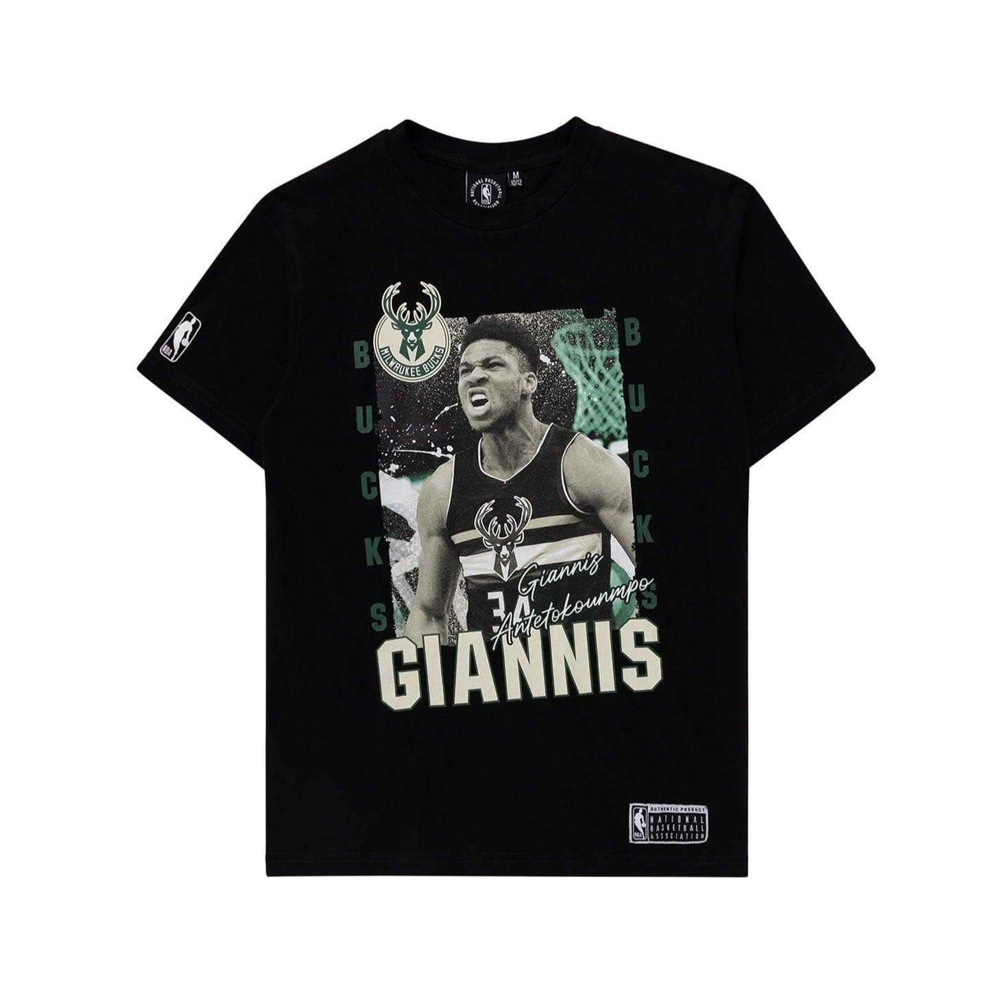 NBA Essentials T-Shirts Giannis Antetokounmpo Milwaukee Bucks NBA Essentials Vintage T-Shirt - Black