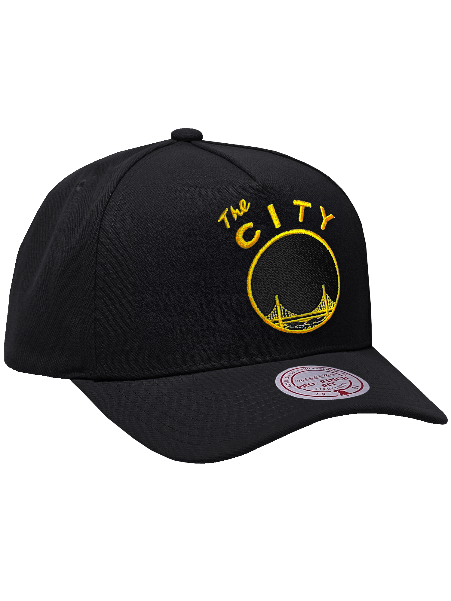Mitchell And Ness Caps Golden State Warriors Mitchell & Ness NBA HWC Pro Pinch Snapback Hat - Black