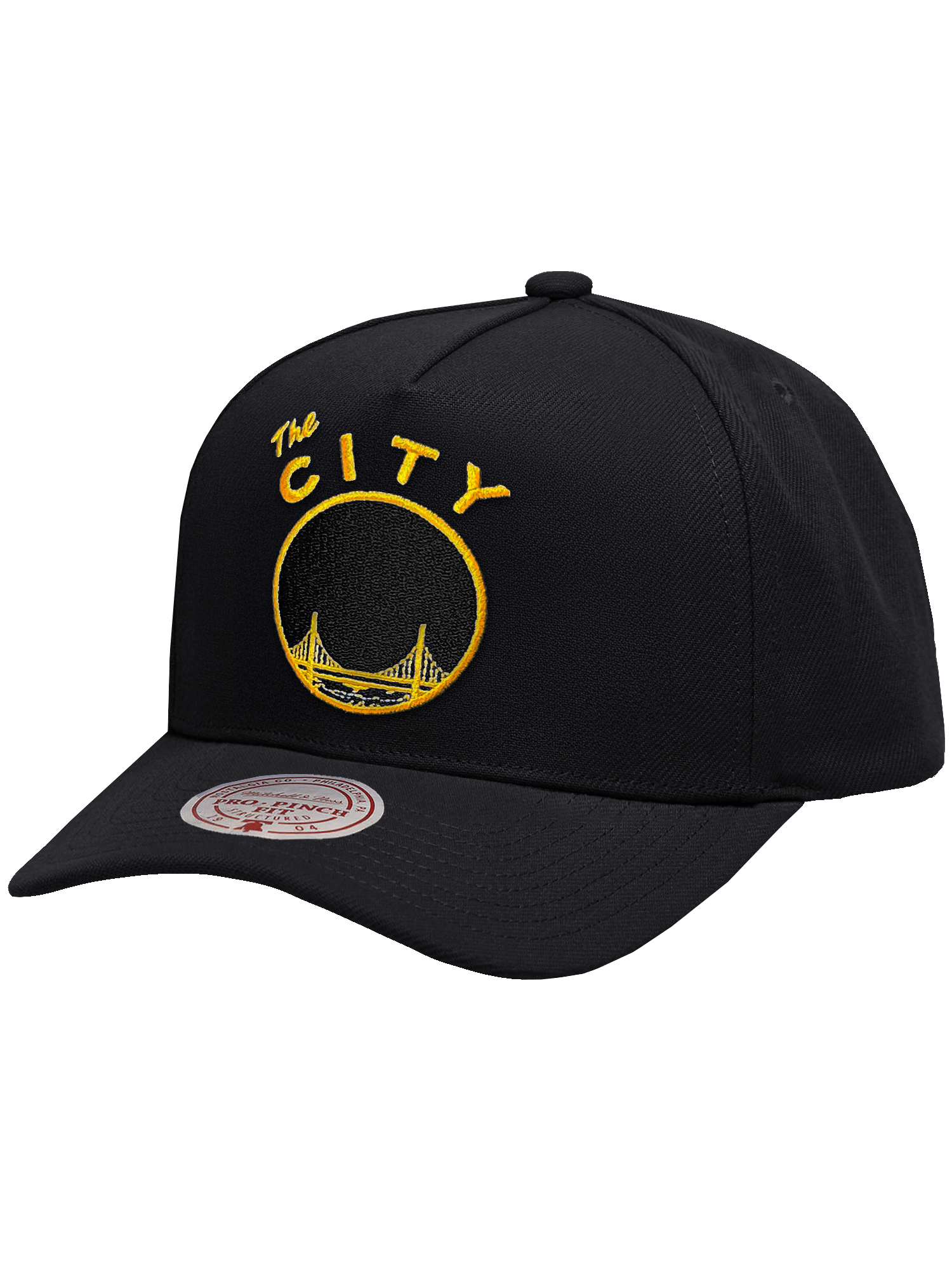Mitchell And Ness Caps Golden State Warriors Mitchell & Ness NBA HWC Pro Pinch Snapback Hat - Black
