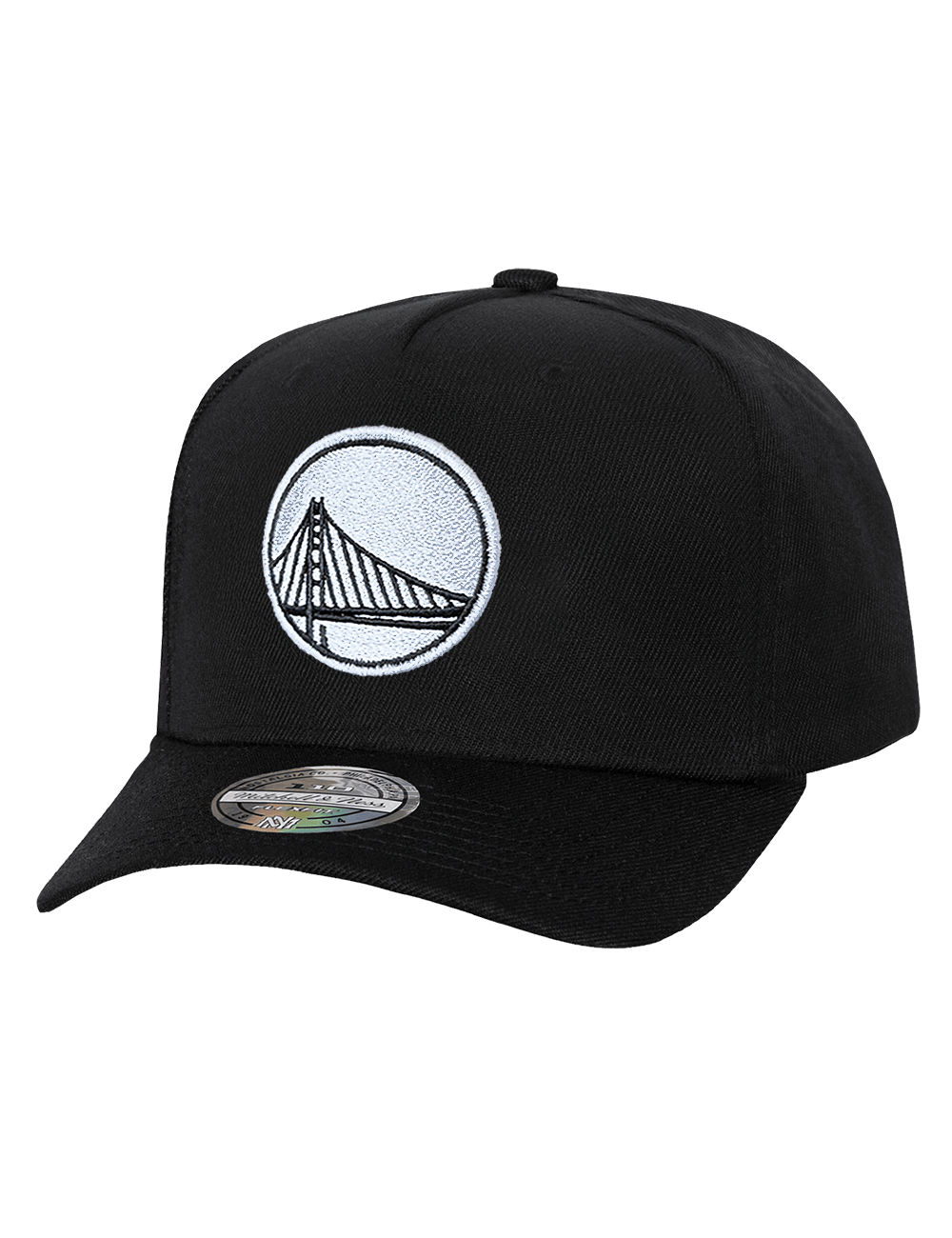 Mitchell And Ness Caps OSFM Golden State Warriors Mitchell & Ness NBA Monochrome Flex 110 Snapback Hat - Black