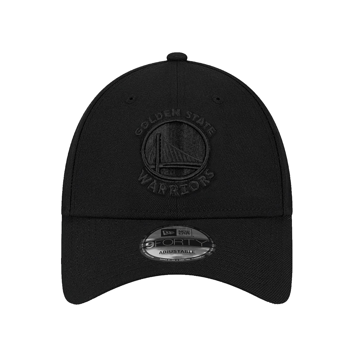 New Era Caps Golden State Warriors New Era NBA Black On Black 9FORTY Strapback Hat
