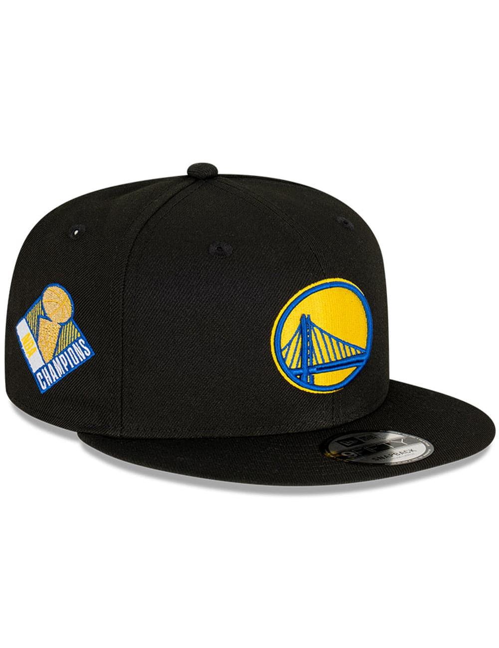 New Era Caps Golden State Warriors New Era NBA Champs Patch 9FIFTY Snapback Hat - Black