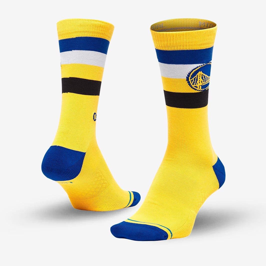 Stance Socks Large (9-12 US) Golden State Warriors Stance NBA Team Stripe Crew Socks - Gold