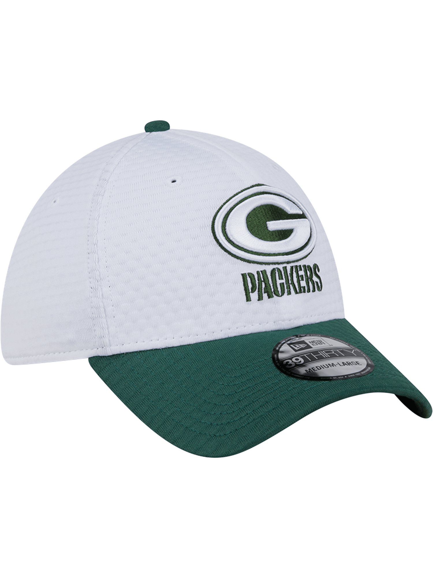 New Era Caps Green Bay Packers New Era NFL 24 Training 39THIRTY Stretch-Fit Hat - White